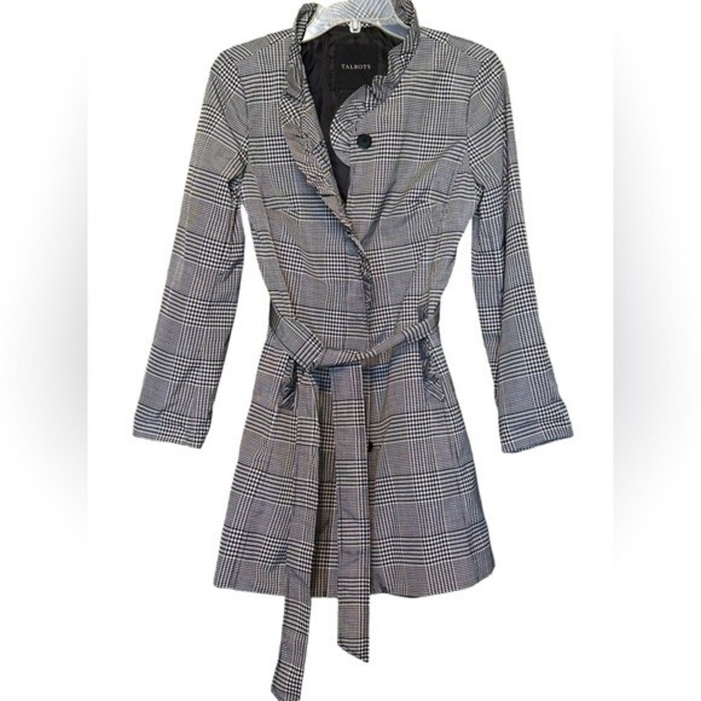 Talbots Houndstooth Jacket w Belt‎ Size 2